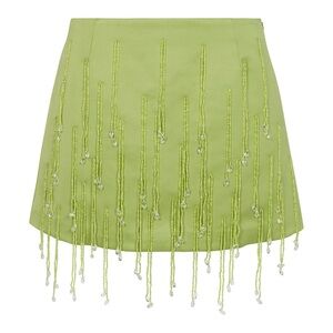 New Delfi Collective green beaded Joya mini skirt